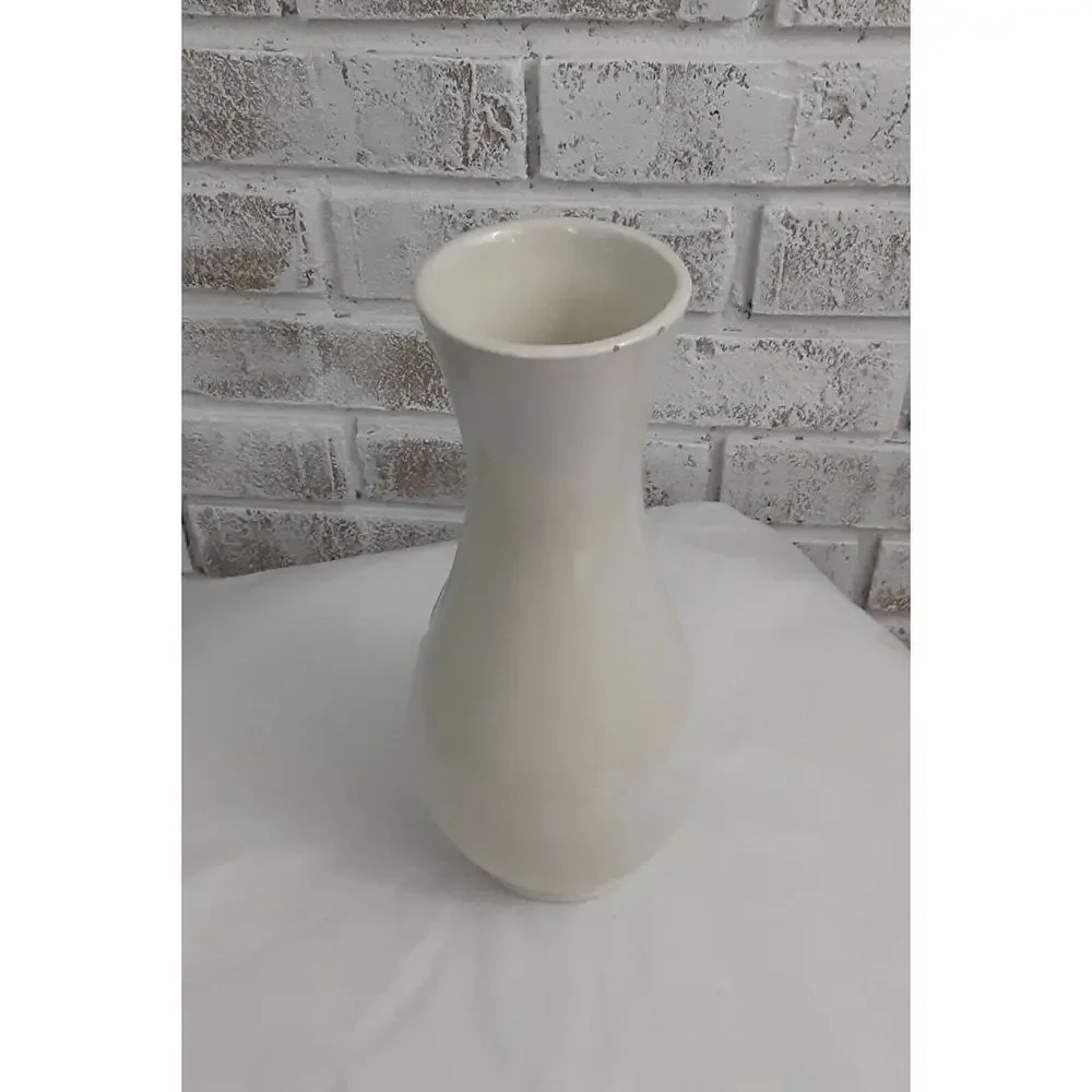 Antique Holland Mold Ceramic Vase Handpainted Romantic Note
